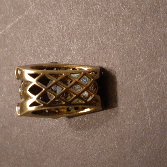 VINTAGE BLUE/ WHITE TOPAZ SLIDE 14K/ STERLING NWOT - Picture 6 of 6